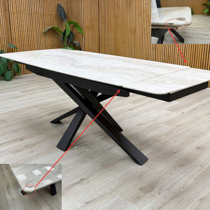 'Germain' Marble Top 150cm Extending Dining Table