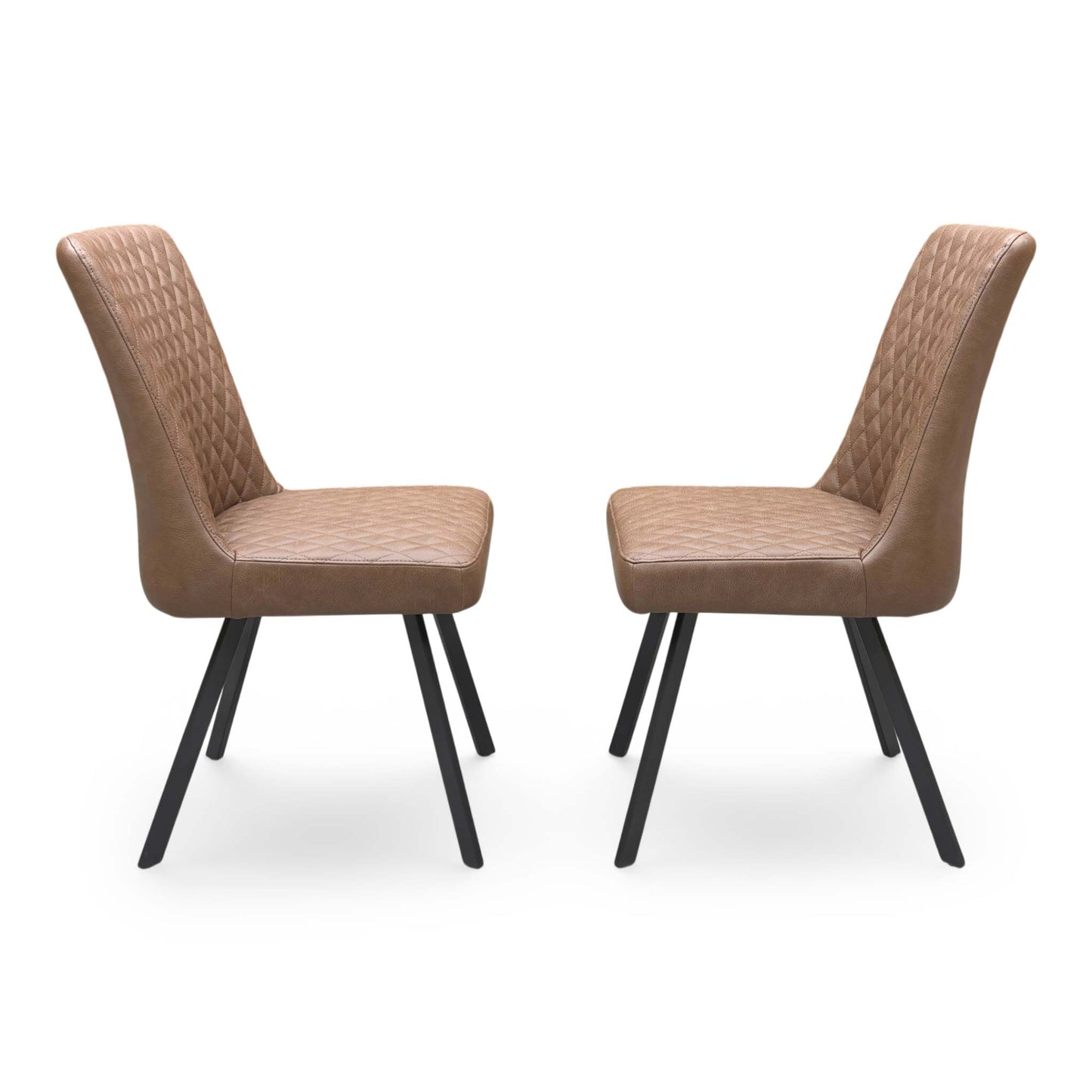 ‘Earth’ Tan Brown Pair of Dining Chairs