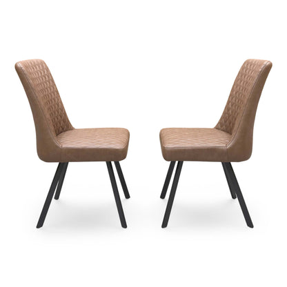 ‘Earth’ Tan Brown Pair of Dining Chairs
