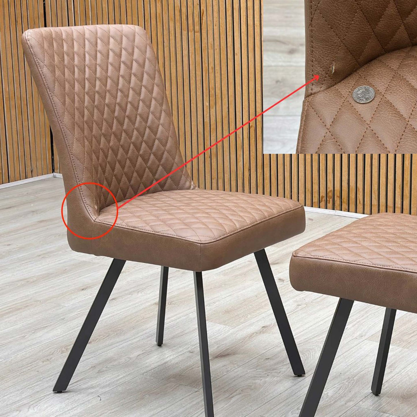 ‘Earth’ Tan Brown Pair of Dining Chairs