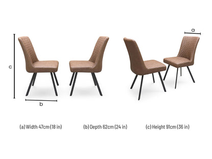 ‘Earth’ Tan Brown Pair of Dining Chairs