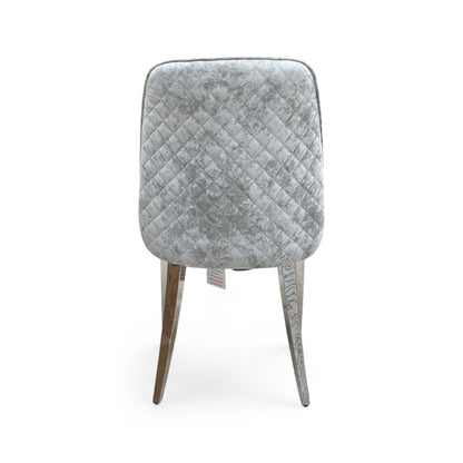 'Dolce' Silver Velvet Dining Chair