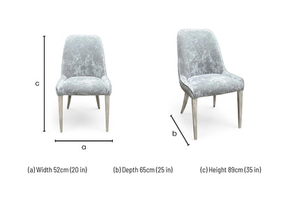 'Dolce' Silver Velvet Dining Chair
