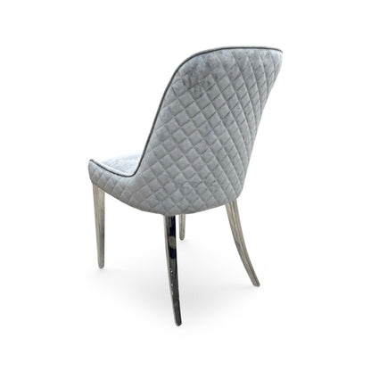 'Dolce' Grey Velvet Dining Chair
