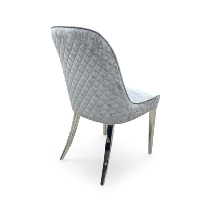 'Dolce' Grey Velvet Dining Chair