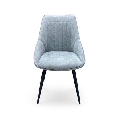 'Crete' Silver Fabric Swivel Dining Chair