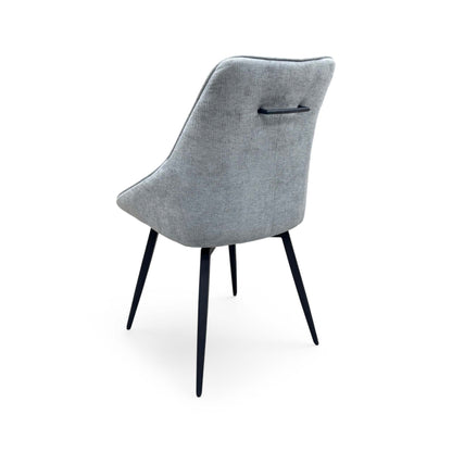 'Crete' Silver Fabric Swivel Dining Chair