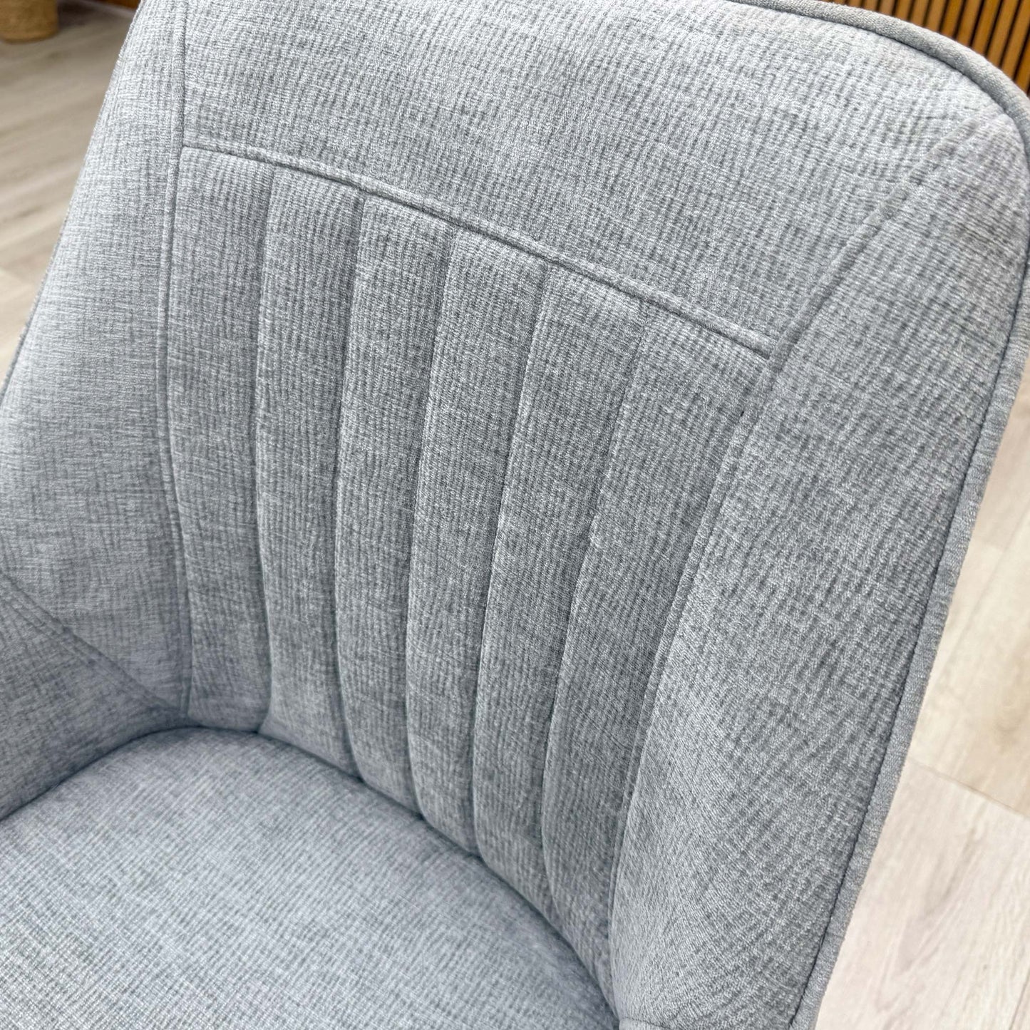 'Crete' Silver Fabric Swivel Dining Chair