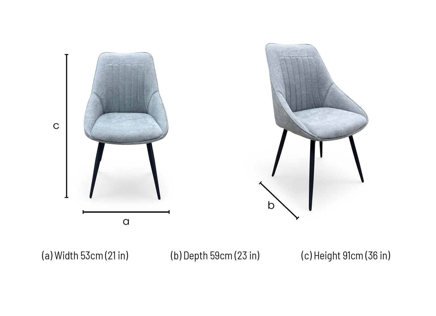 'Crete' Silver Fabric Swivel Dining Chair