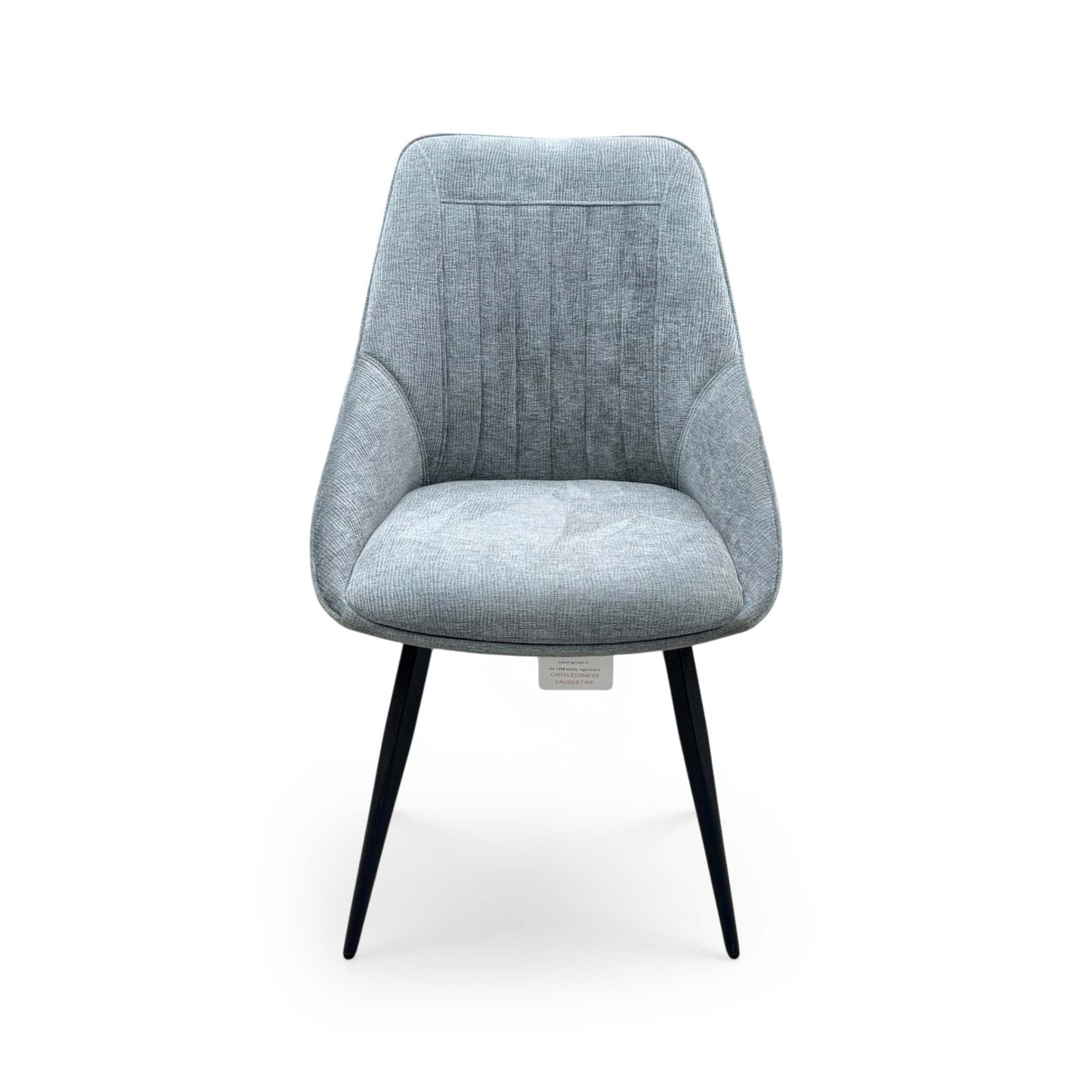 'Crete' Light Grey Fabric Swivel Dining Chair