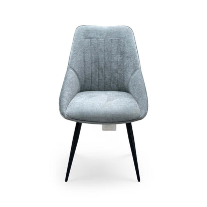 'Crete' Light Grey Fabric Swivel Dining Chair