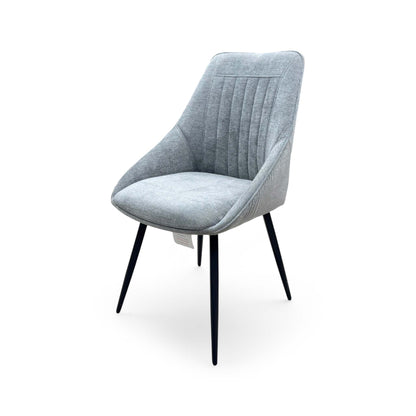 'Crete' Light Grey Fabric Swivel Dining Chair