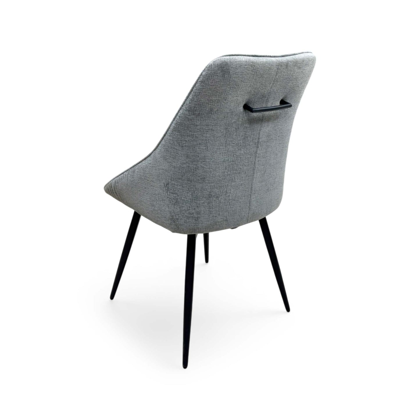 'Crete' Light Grey Fabric Swivel Dining Chair