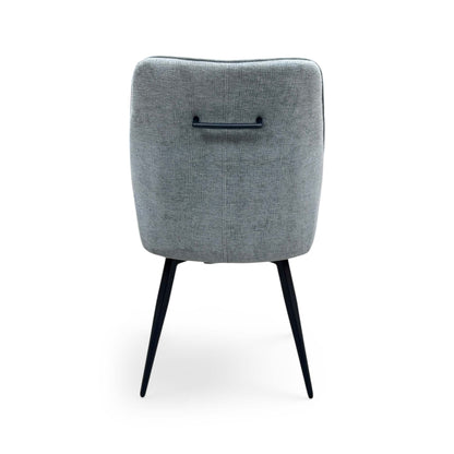 'Crete' Light Grey Fabric Swivel Dining Chair