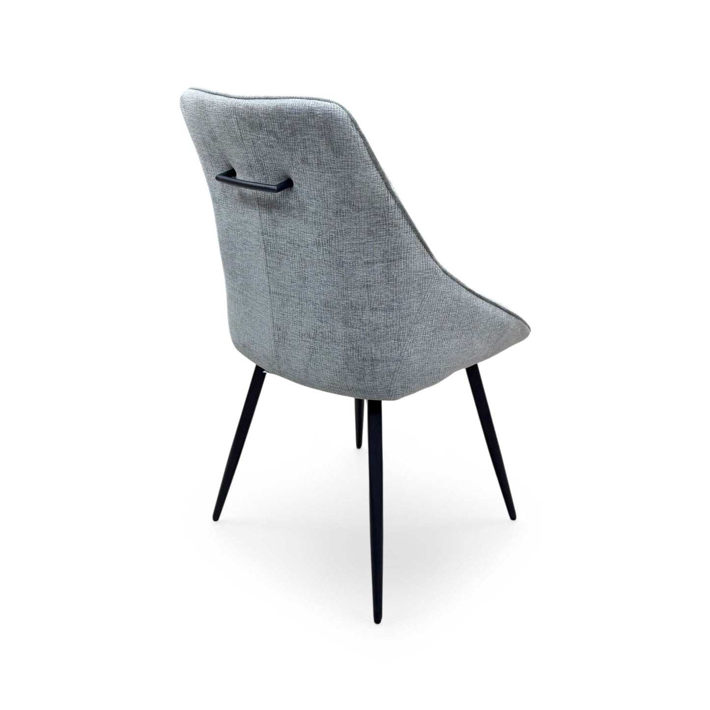 'Crete' Light Grey Fabric Swivel Dining Chair