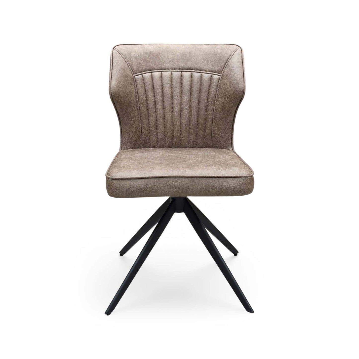‘Aydin' Light Brown Fabric Swivel Dining Chair