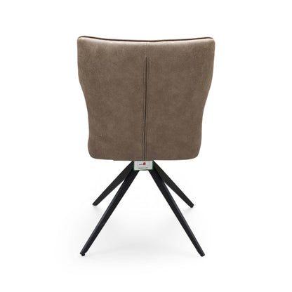 ‘Aydin' Light Brown Fabric Swivel Dining Chair