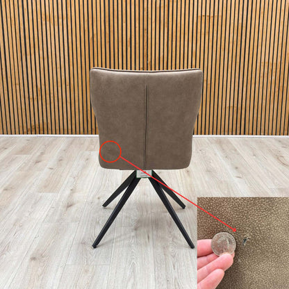 ‘Aydin' Light Brown Fabric Swivel Dining Chair