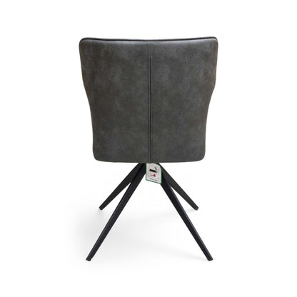 ‘Aydin’ Dark Grey Fabric Swivel Dining Chair