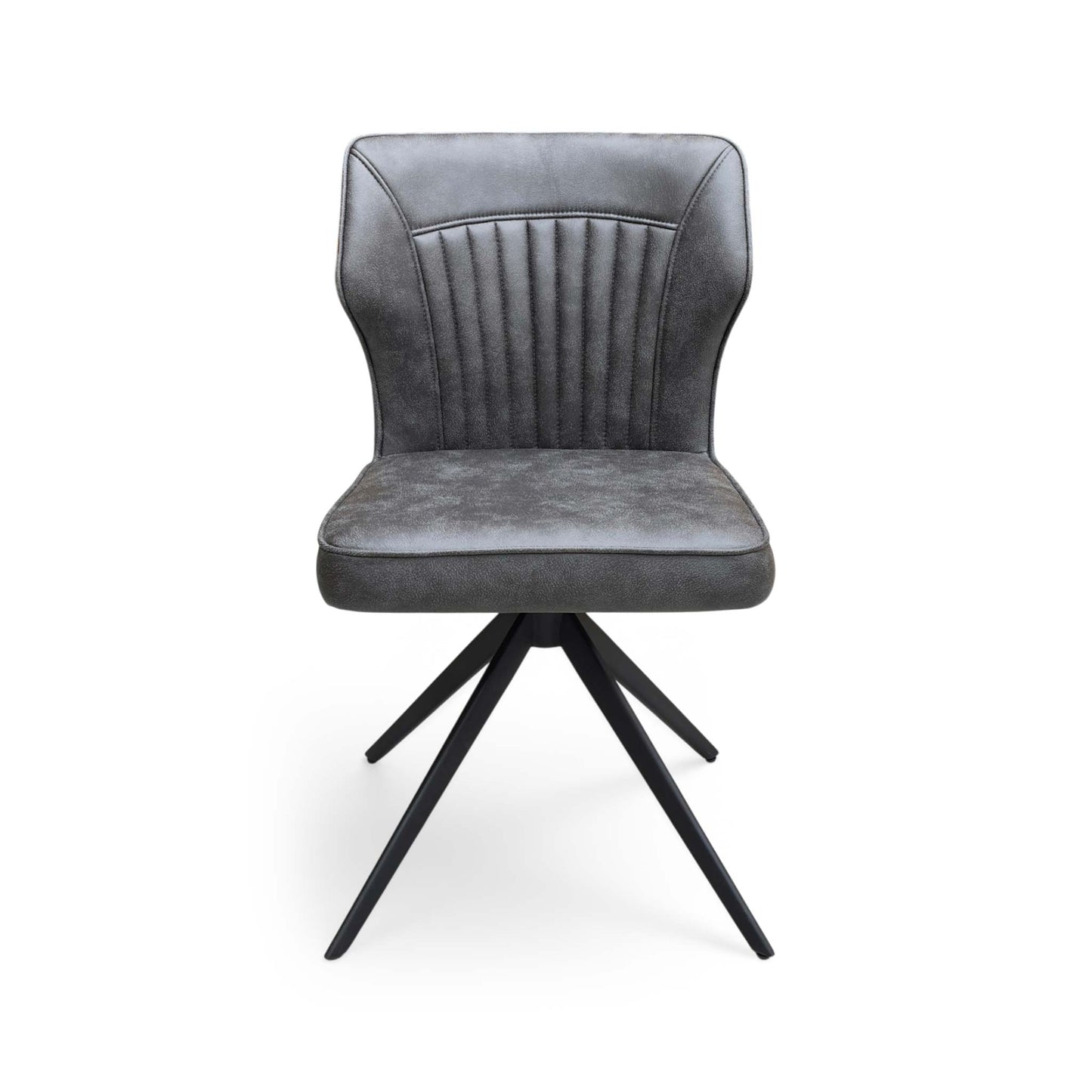 ‘Aydin’ Dark Grey Fabric Swivel Dining Chair