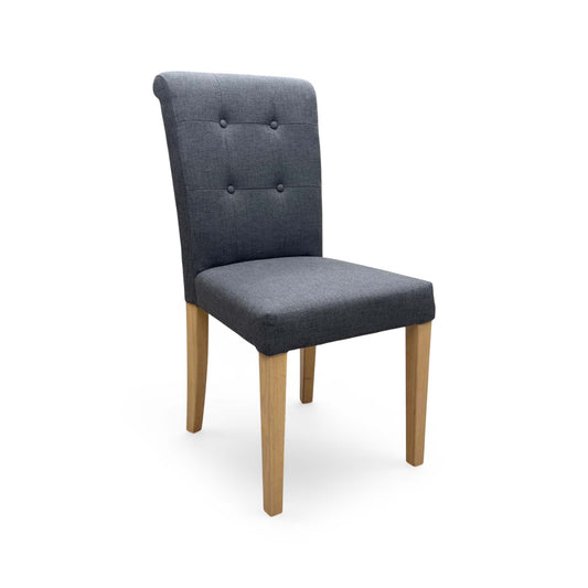 Furnitureland 'Augusta' Anthracite Grey Roll Back Upholstered Dining Chair