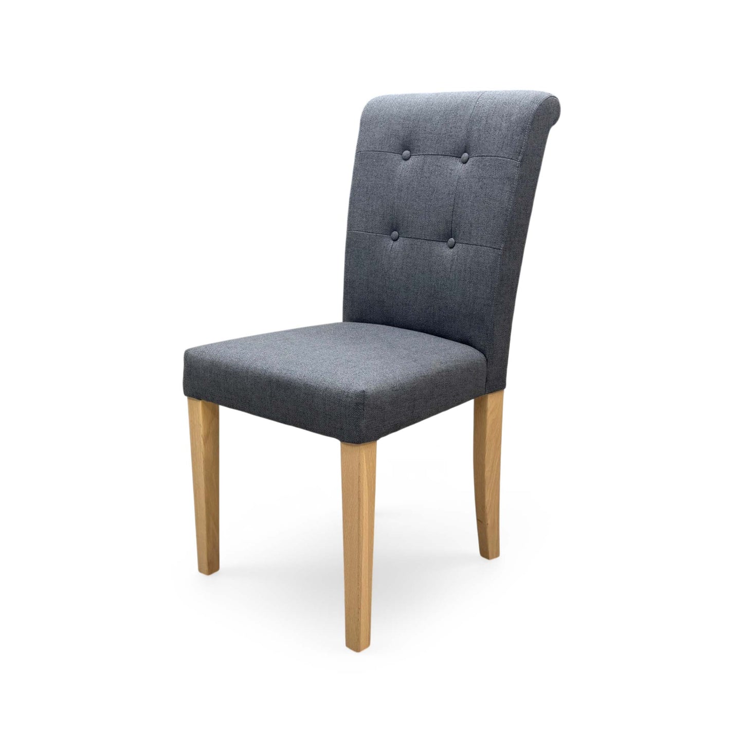 Furnitureland 'Augusta' Anthracite Grey Roll Back Upholstered Dining Chair