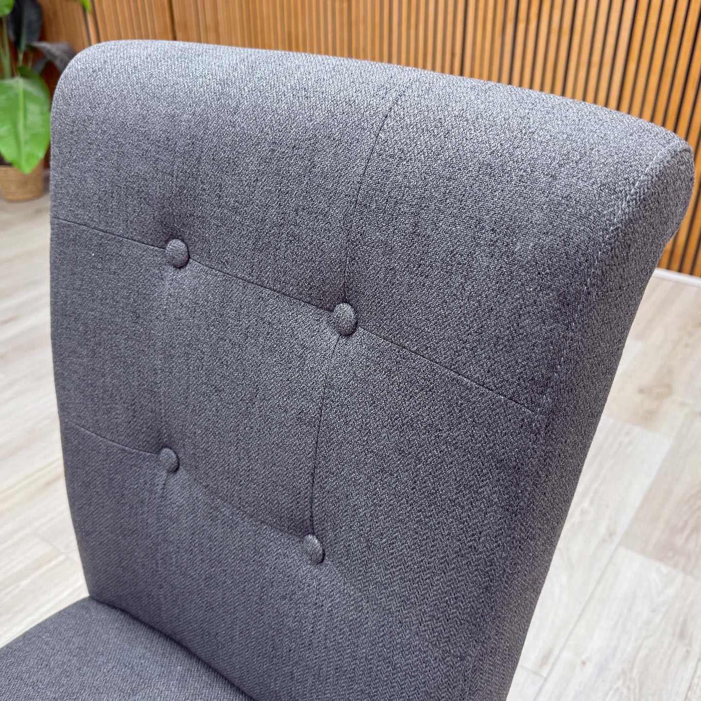 Furnitureland 'Augusta' Anthracite Grey Roll Back Upholstered Dining Chair