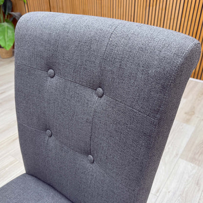 Furnitureland 'Augusta' Anthracite Grey Roll Back Upholstered Dining Chair