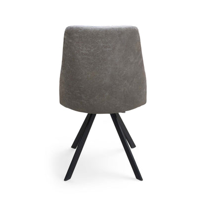 ‘Aquila’ Grey Fabric Swivel Dining Chair
