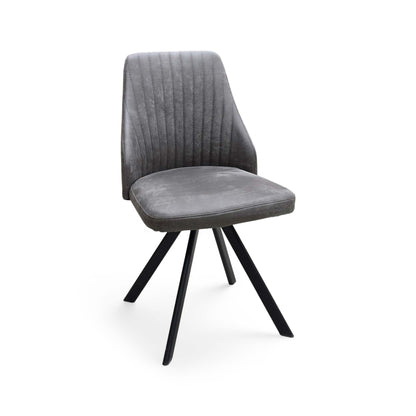 ‘Aquila’ Grey Fabric Swivel Dining Chair