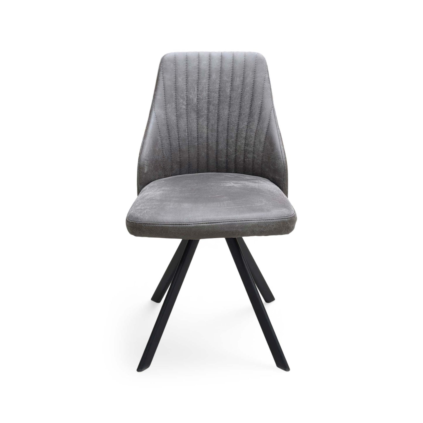 ‘Aquila’ Grey Fabric Swivel Dining Chair