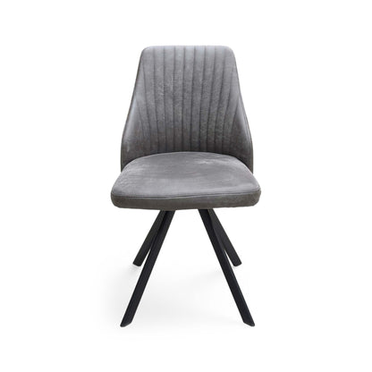 ‘Aquila’ Grey Fabric Swivel Dining Chair