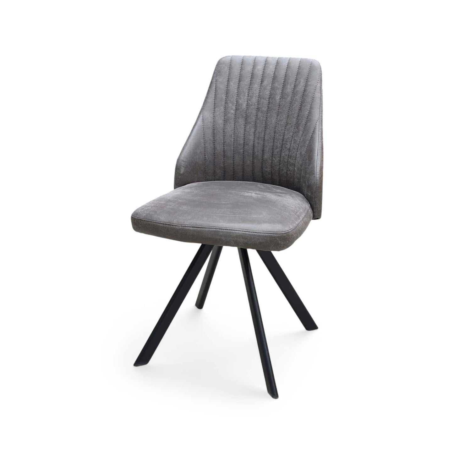 ‘Aquila’ Grey Fabric Swivel Dining Chair