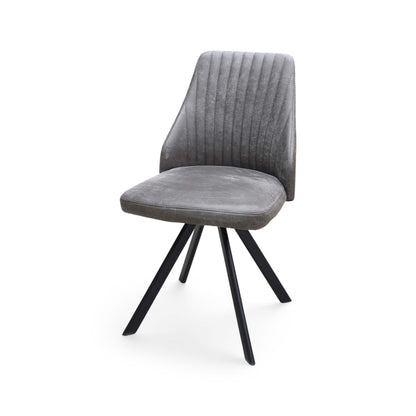 ‘Aquila’ Grey Fabric Swivel Dining Chair