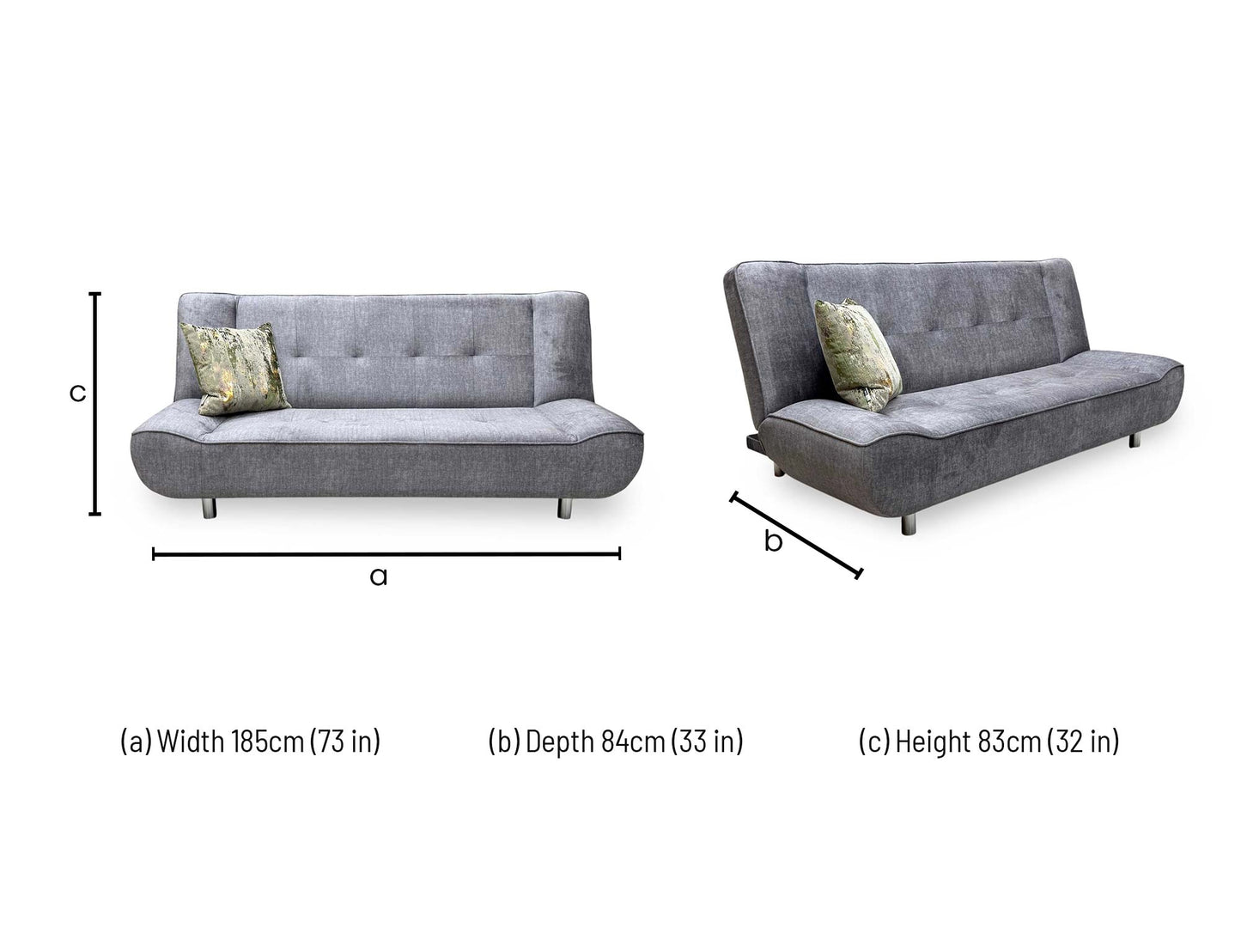 'Lima' Grey Fabric Sofa Bed