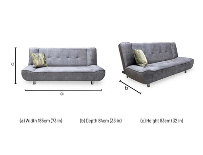 'Lima' Grey Fabric Sofa Bed