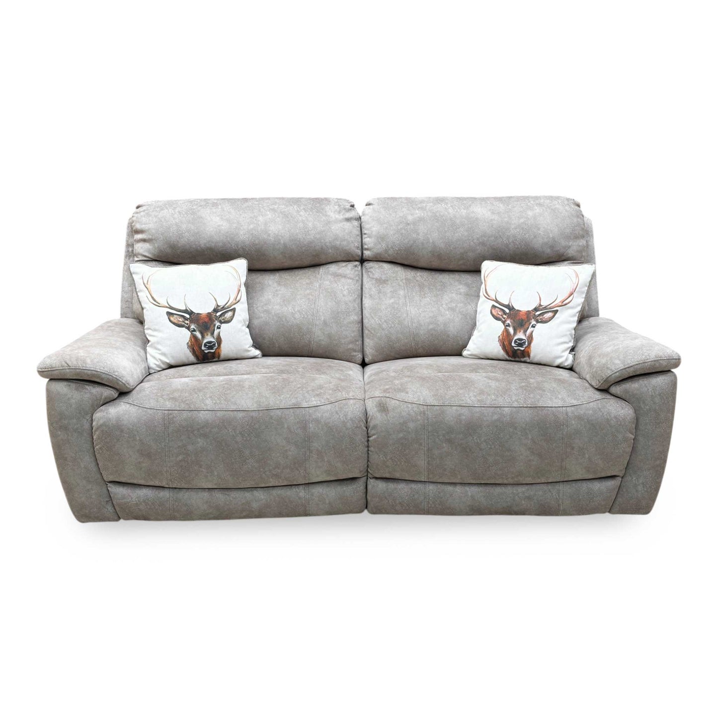 ‘Sloane' Marble Cream Fabric 3 Seater Power Recliner Sofa