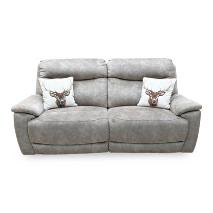 ‘Sloane' Marble Cream Fabric 3 Seater Power Recliner Sofa