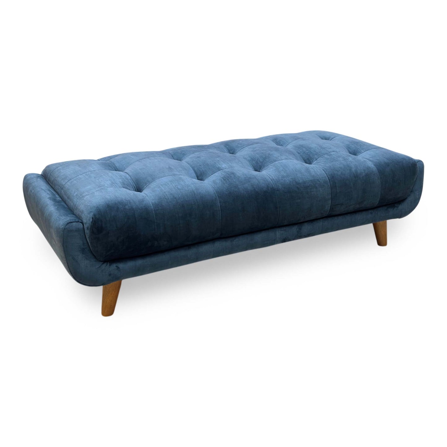‘Rene’ Airforce Blue Fabric Large Footstool