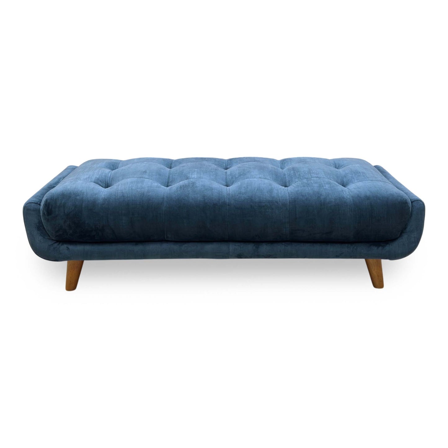 ‘Rene’ Airforce Blue Fabric Large Footstool