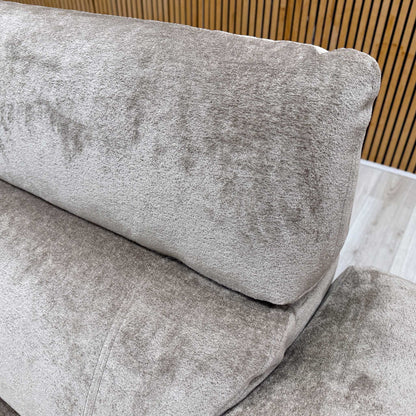 'Moet' Hudson Mocha Brown Fabric 3 Seater Power Recliner Sofa with Telescopic Headrests