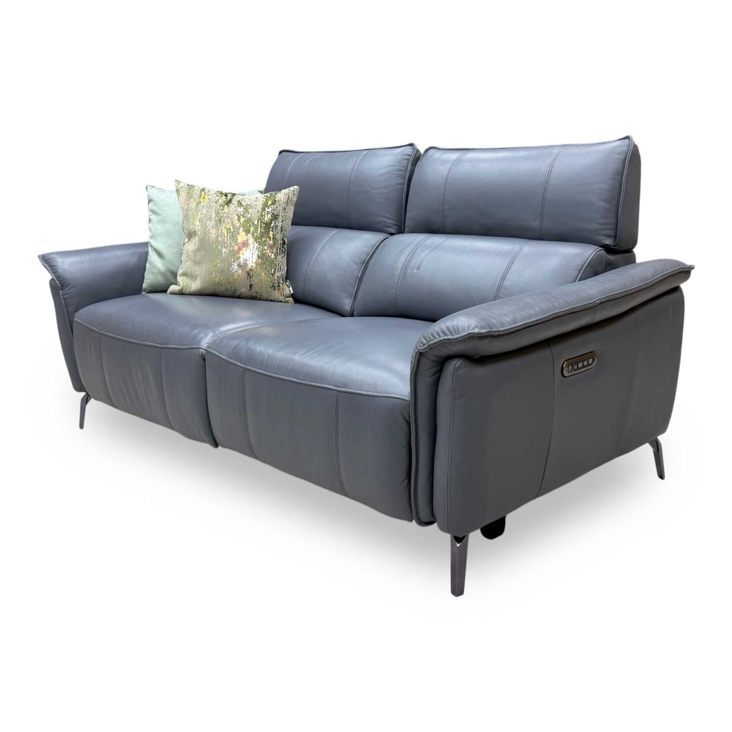 Side profile view demonstrating the sofa's deep seating depth, balanced proportions, and clean wall-away clearance reclining architecture.