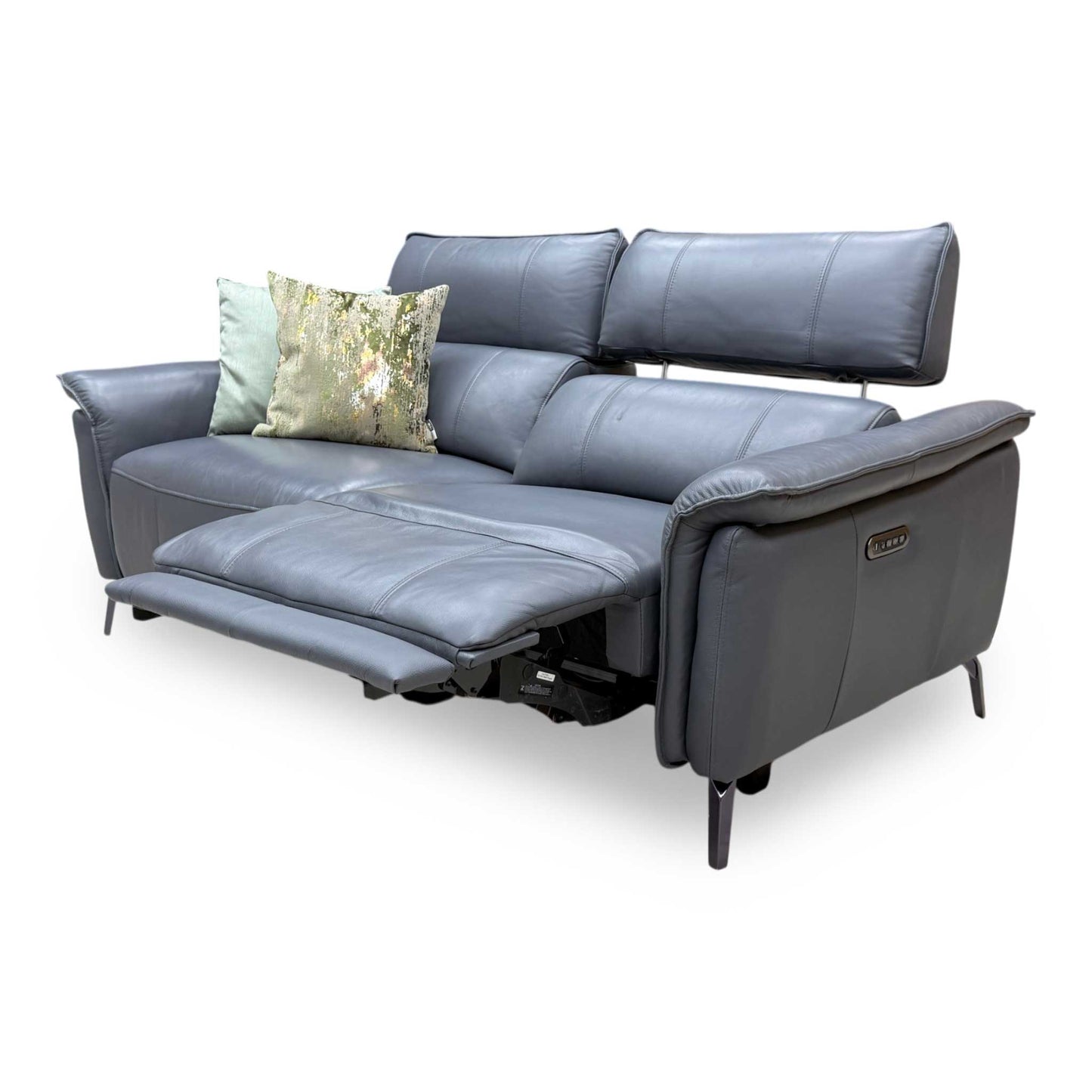 Side profile view demonstrating the sofa's deep seating depth, balanced proportions, and clean wall-away clearance reclining architecture.