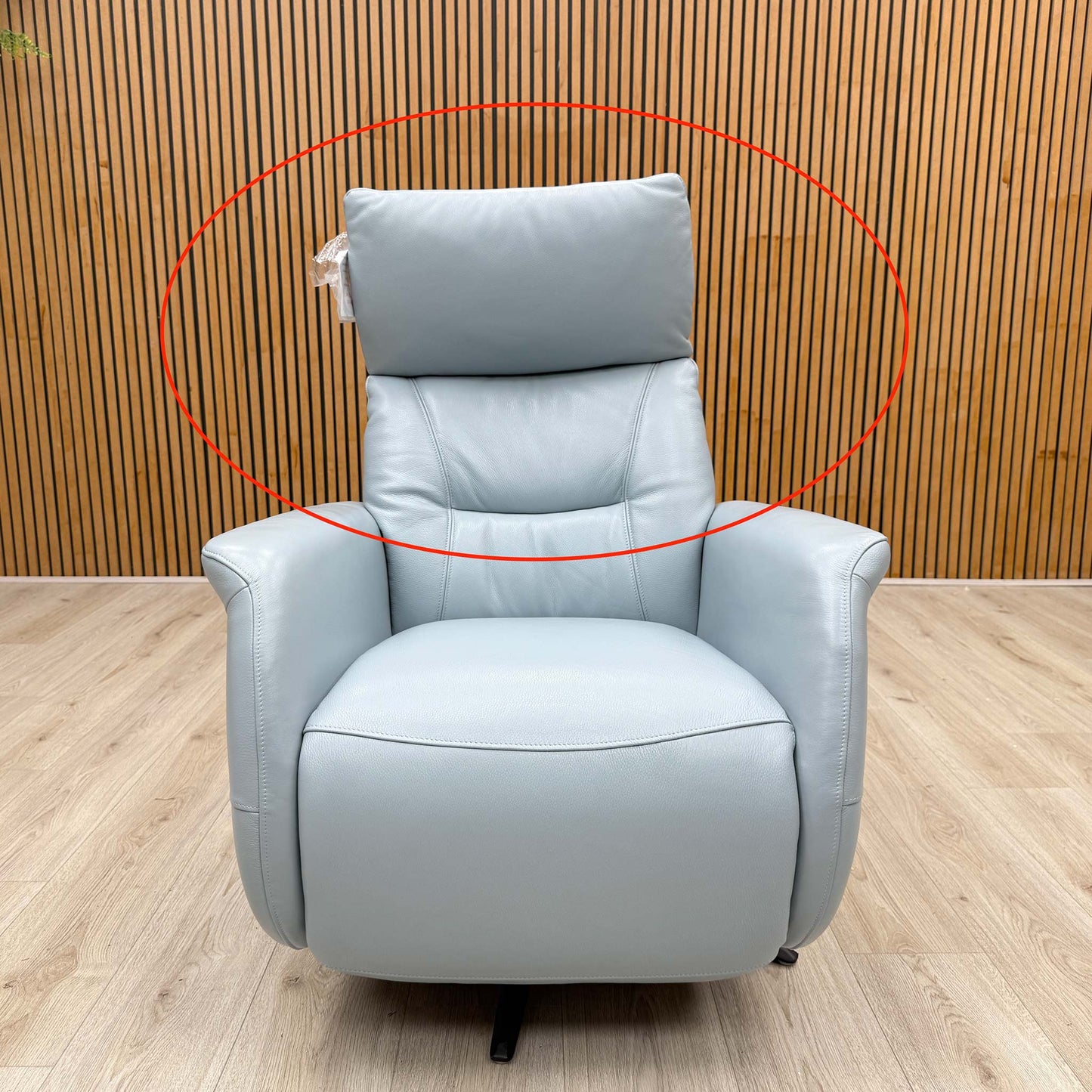 Designer Chair Collection ‘Dussledorf’ Nc-026e Pearl Blue Leather Power Recliner Swivel Chair