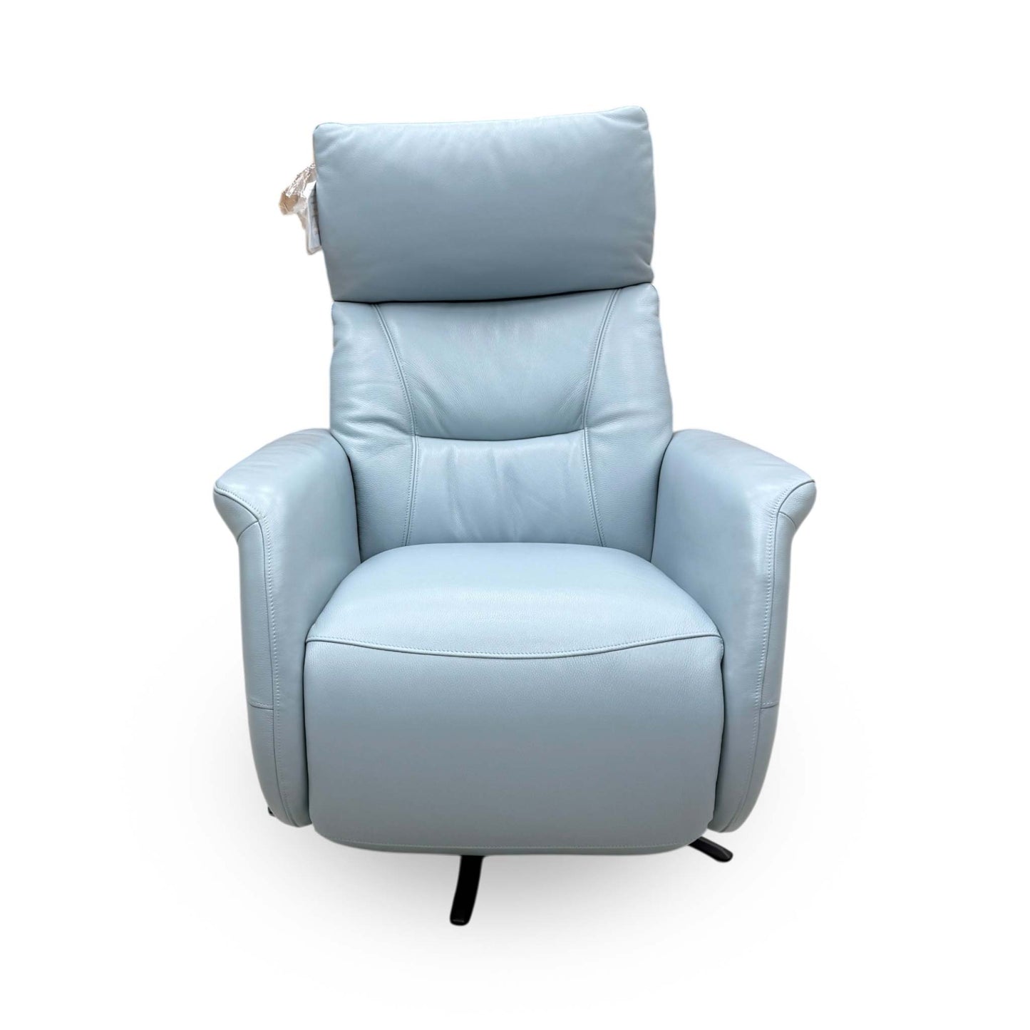 Designer Chair Collection ‘Dussledorf’ Nc-026e Pearl Blue Leather Power Recliner Swivel Chair