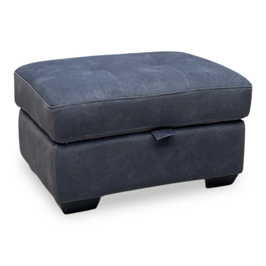 ‘Dinky' Dexter Shadow Charcoal Grey Fabric Large Storage Footstool