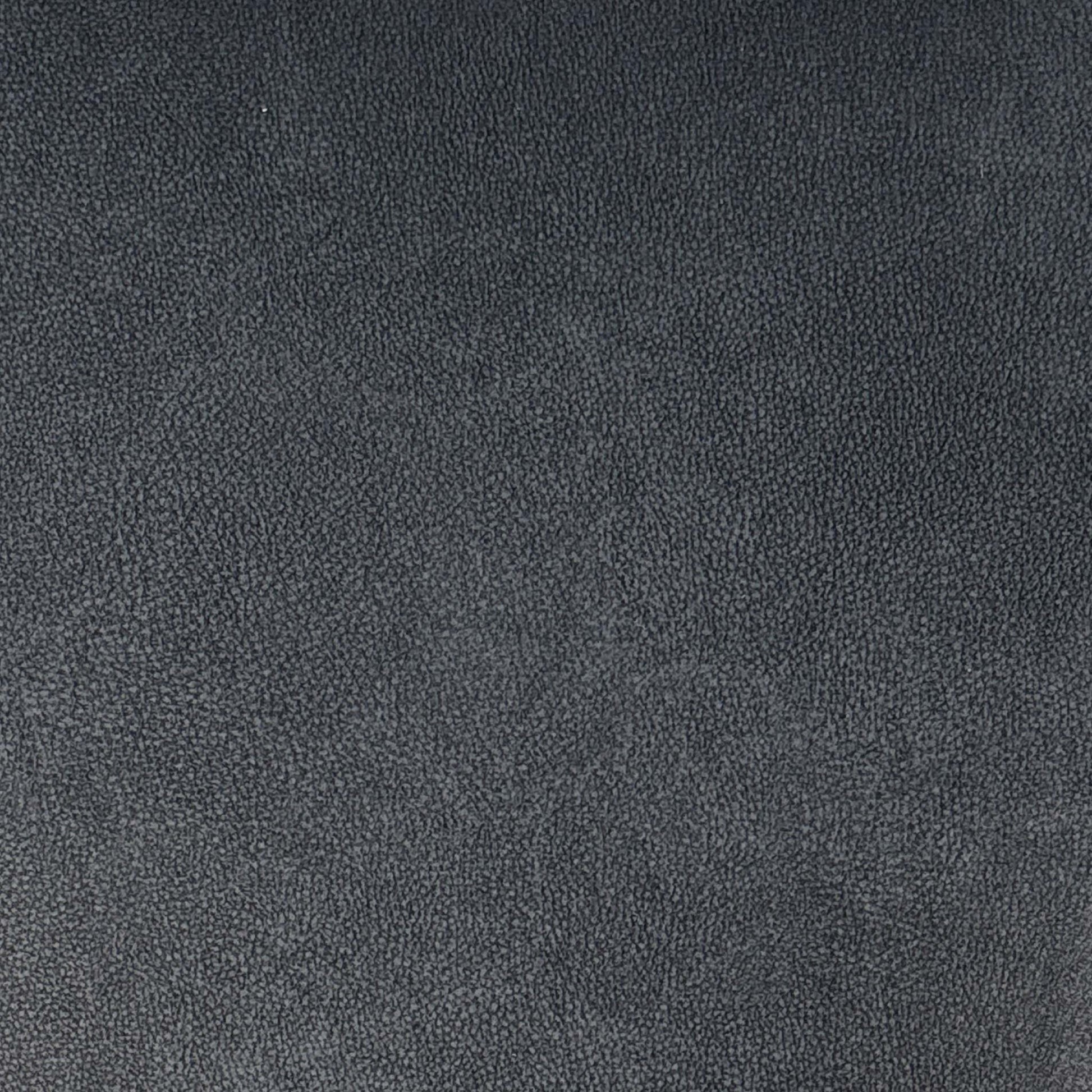 High-definition close-up macro view of the shadow charcoal grey fabric material, detailing the durable multi-tonal woven yarn and textured thread density.