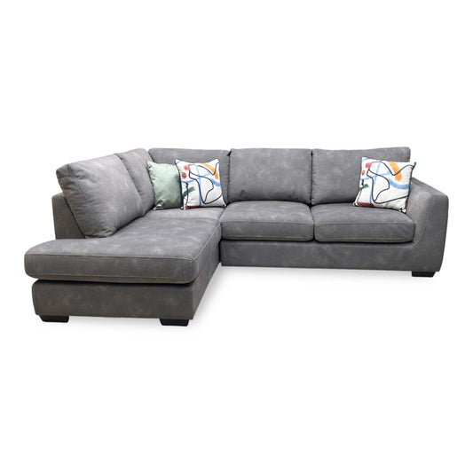 ‘Dinky’ Dexter Mocha Grey Fabric Corner Chaise End Sofa