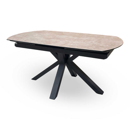 ‘Raul’ Argile Ceramic Top Swivel Extending Dining Table