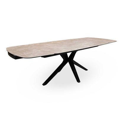 'Jose' Argile Ceramic Top Swivel Extending Dining Table